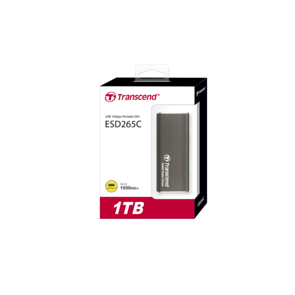 TRANSCEND - TS1TESD265C-1TB, External SSD, ESD265C, USB 3.1 Gen 2, Type - C + TYPE A CABLE - METAL CASING