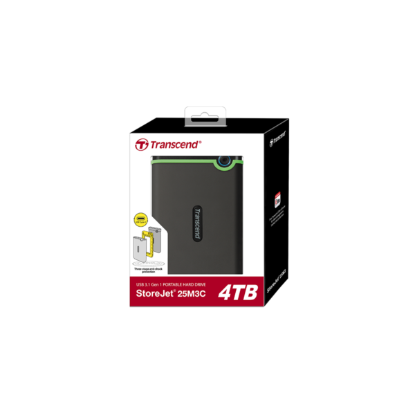 TRANSCEND - TS4TSJ25M3C - 4TB 2.5" Portable HDD, StoreJet M3, Type-C